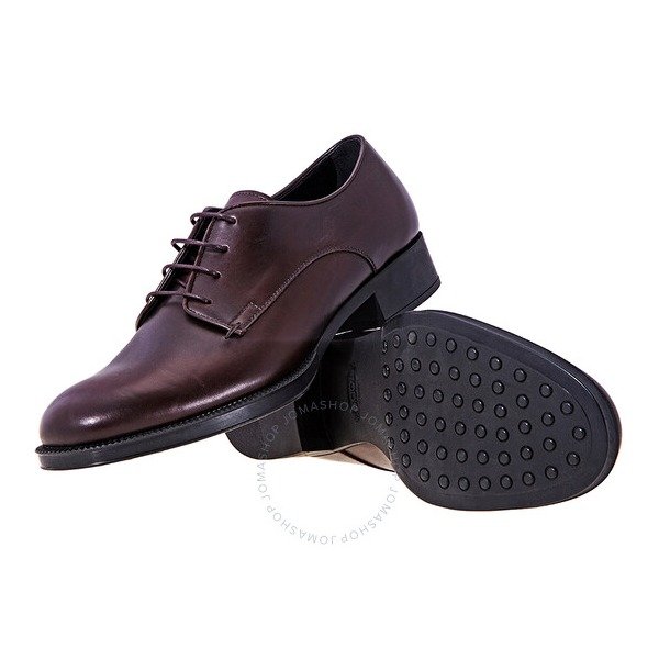 Tods Ladies Derby Lace Up Shoes in Bordeaux