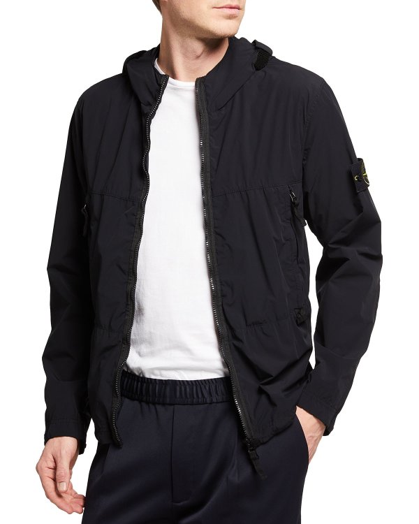Men's Skin Touch Nylon Hooded Jacket