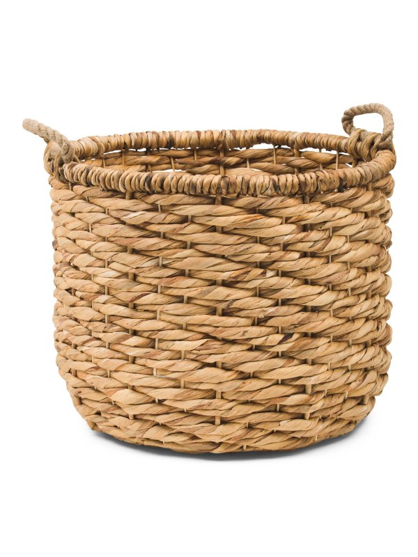 Medium Round Natural Basket With Rope Handle