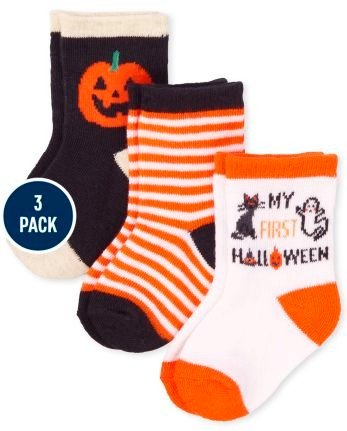 Unisex Baby Halloween Midi Socks 3-Pack | The Children's Place