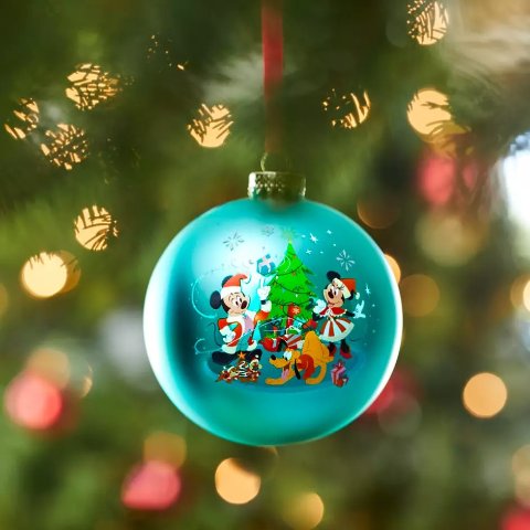 Santa Mickey Mouse 玻璃球挂饰