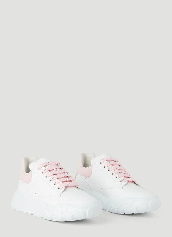 Court Leather Sneakers in White and Pink