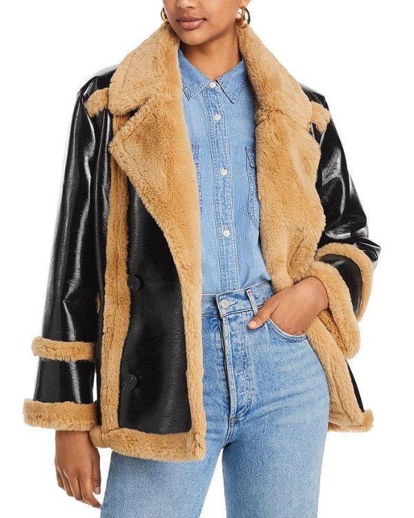 Filpa Faux Shearling Double Breasted Coat