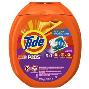 Tide PODS 3 in 1 HE Turbo Laundry Detergent Pacs, Spring Meadow Scent, 81 Count Tub
