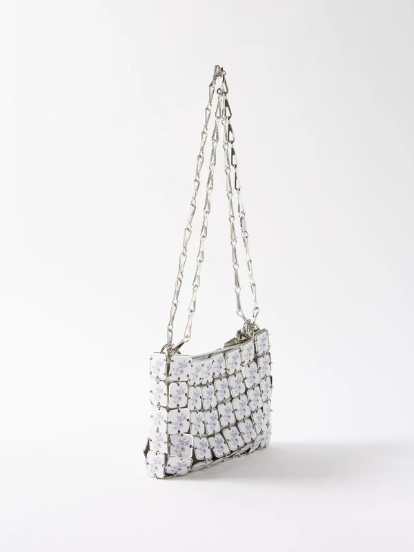 Floral-print porcelain small shoulder bag | Paco Rabanne