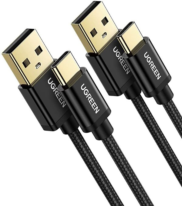 USB-A 至 USB-C 数据线/充电线 2只装