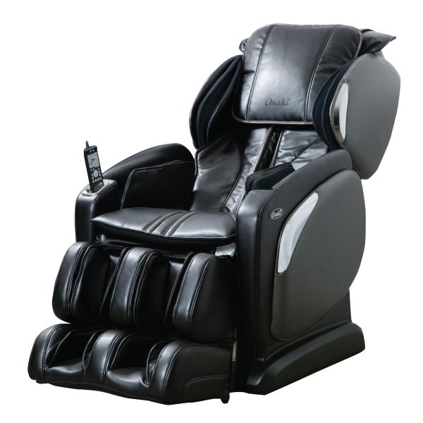Black Faux Leather Reclining Massage Chair by TITAN