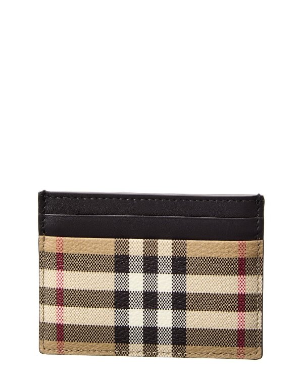 Vintage Check E-Canvas & Leather Card Holder