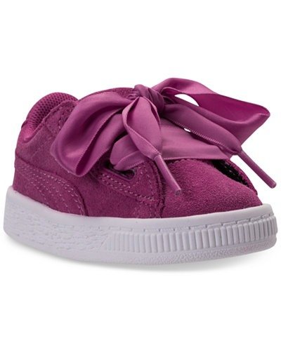 Toddler Girls' Suede Heart Casual Sneakers from Finish Line