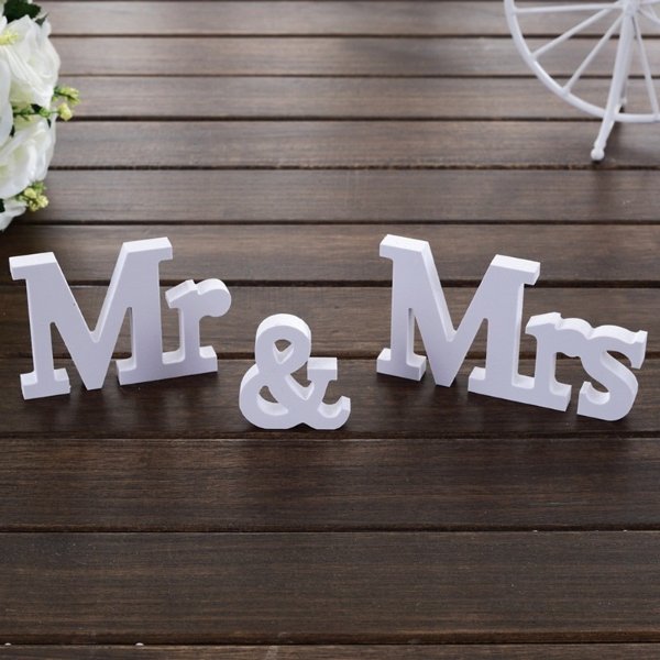 |Wedding Decorations Nicro 3 pcs/set Mr & Mrs Mariage Decor Birthday Party Decorations Valentine's Day White Letters Wedding Sign|Party DIY Decorations| - AliExpress