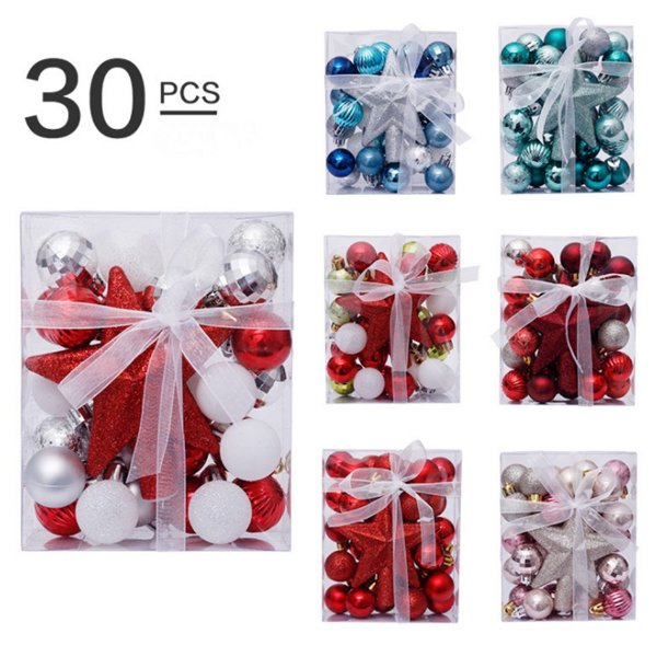 30-pcs Christmas Tree Decor Ball Baubles Party Hanging Ball Ornament Decoration Home Gift