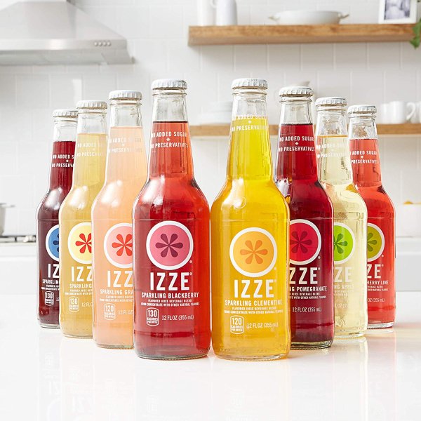 Sparkling Juice, 3 Flavor Variety Pack, 12 oz Glass Bottles, 12 Count