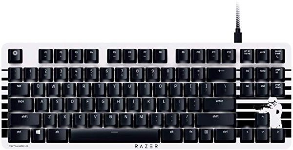 BlackWidow Lite Mechanical Tenkeyless Keyboard: Orange Key Switches - Tactile & Silent - White Individual Key Lighting - Compact Design - Detachable Cable - Stormtrooper Limited Edition