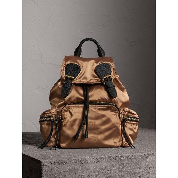 The Medium Rucksack in Two-tone Nylon and Leather