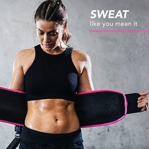 Sweet Sweat Waist Trimmer - Black/Pink | Premium Waist Trainer Sauna Belt for Men & Women