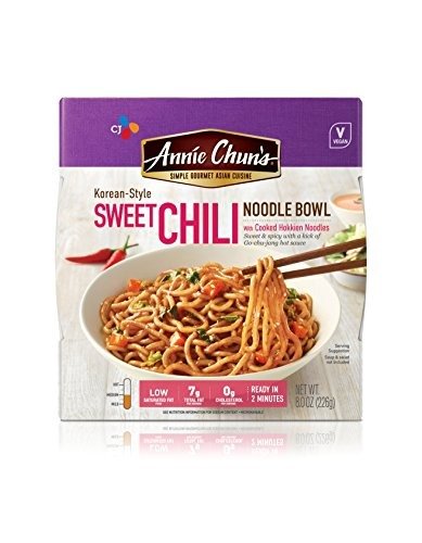 Sweet Chili Noodle Bowl, Vegan, 8-oz (Pack of 6), Korean-Style, Instant Asian Ready Meal
