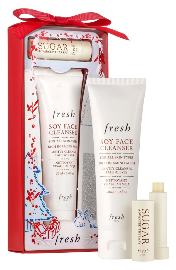 Travel Size Soy Face Cleanser & Sugar Lip Treatment Advanced Therapy Set