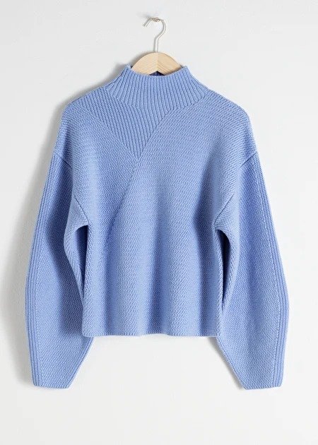 Wool Blend Mock Neck Sweater