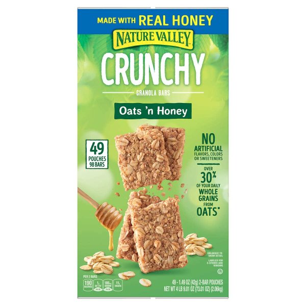Valley Crunchy Granola Bar, Oats 'n Honey, 1.49 oz, 49-count