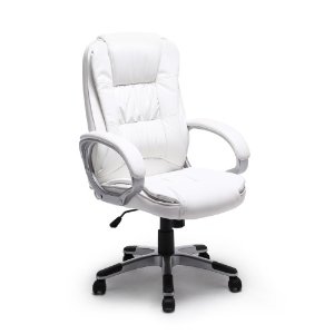 Bellezza Ergonomic Office Leather Chair Executive Computer Hydraulic, White