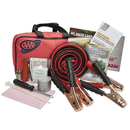 Lifeline AAA Premium Road Kit, 42 Piece Emergency Car Kit with Jumper Cables, Flashlight and First Aid Kit