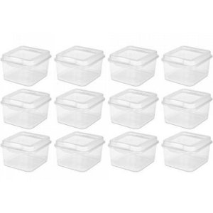 Sterilite 18038612 Small Flip Top Storage Box, Pack of 12