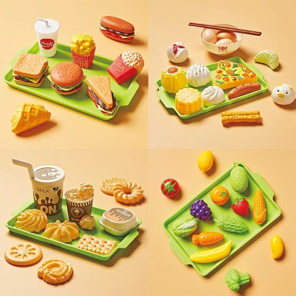 Mini Playhouse Breakfast Snacks Fruits Vegetables Burgers Simulated Kitchen Toys Simulated Food - Toys & Games - Temu