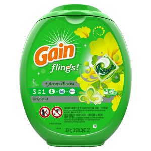 Gain Flings Laundry Detergent Pacs, Original Scent, 81 count