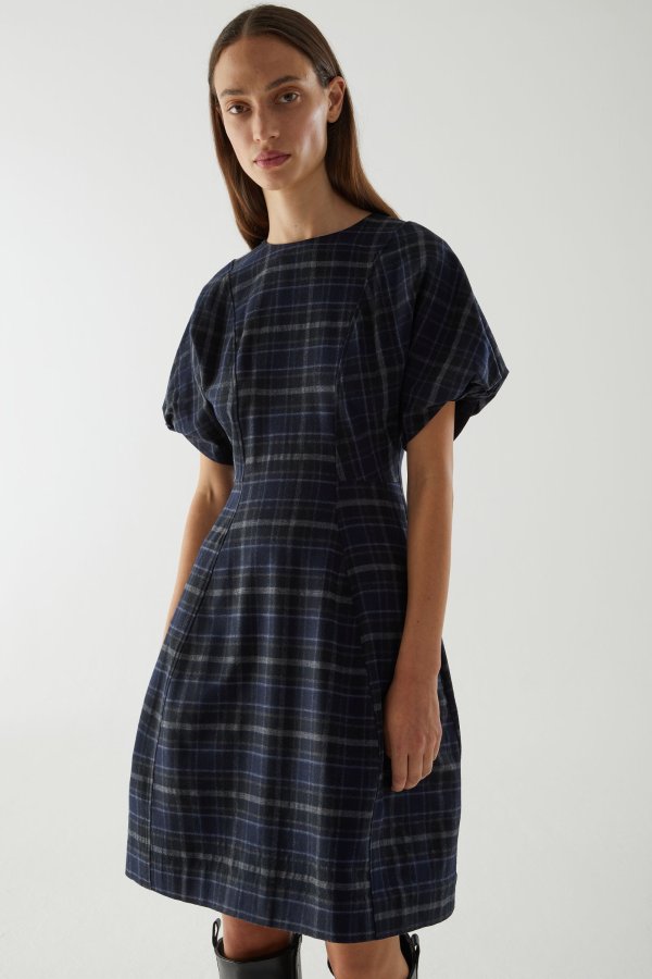 CHECKED WOOL DRESS
