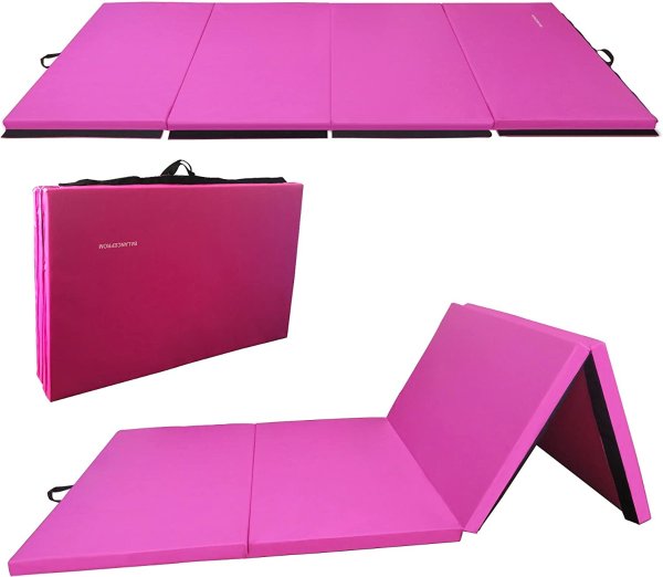 Amazon官网 BalanceFrom 折叠瑜伽垫 粉色款近期好价