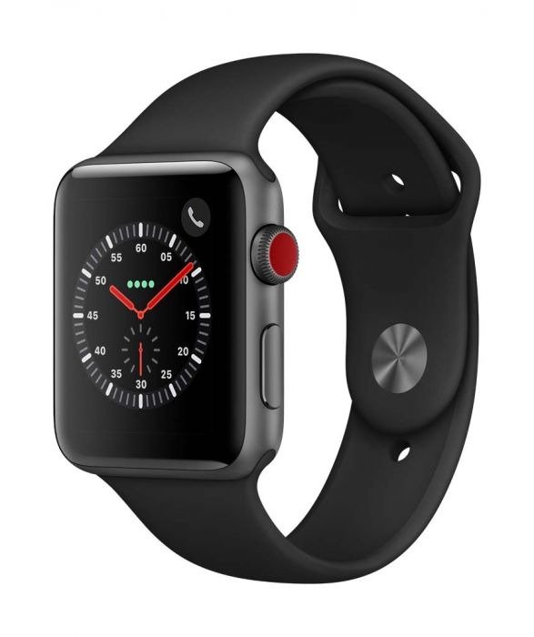 Watch Series 3 Cellular 42mm Grey Alu with Black Band 2018