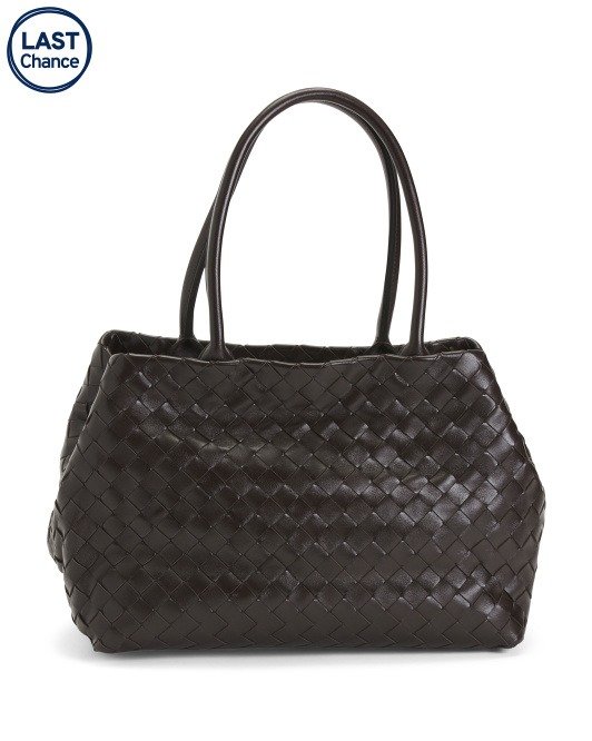 Made In Italy Leather Medium Woven Nappa Tote | Handbags | Marshalls