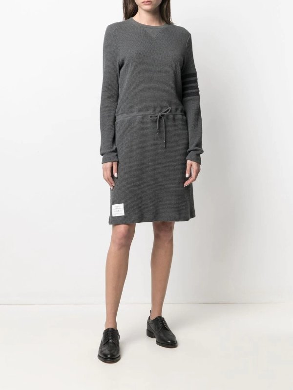 waffle-knit knee-length dress