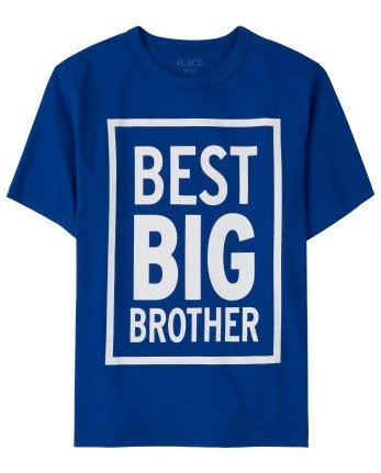 Boys Short Sleeve 'Best Big Brother' Graphic Tee