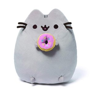 GUND Pusheen 吃甜甜圈的胖吉猫，24厘米高