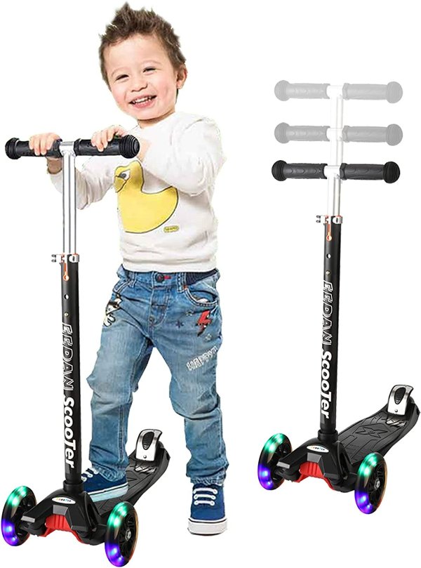 EEDAN 儿童升降把手带LED闪灯三轮滑板车