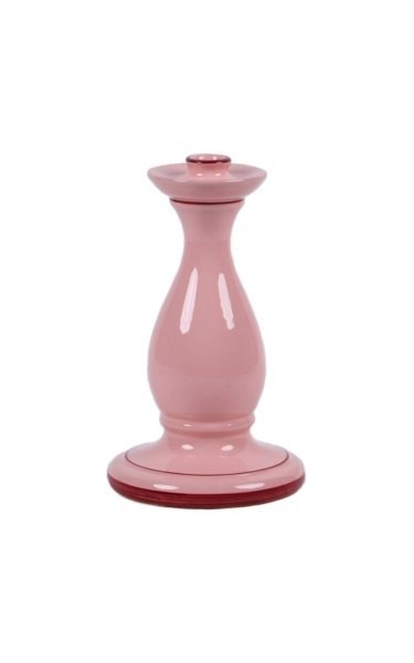 , Set-Of-Two Hand-Painted Small Ceramic Candlesticks