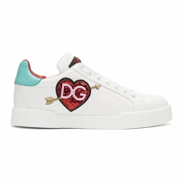 Dolce & Gabbana - White Heart Sneakers