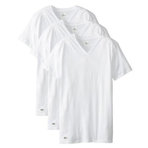 Lacoste Men's 3-Pack Essentials Cotton V-Neck T-Shirt
