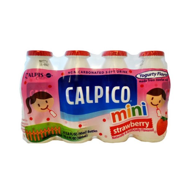 日本CALPICO 无碳酸天然无色素乳酸菌酸奶饮料 草莓味 迷你4瓶装