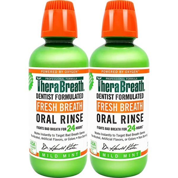 Fresh Breath Dentist Formulated 24-Hour Oral Rinse, Mild Mint, 16 Ounce (Pack of 2)