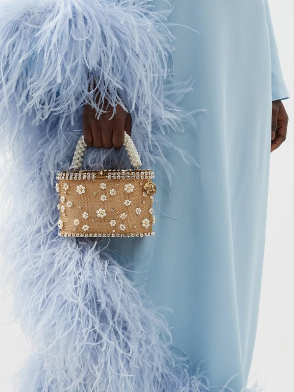 Holli Mughetto crystal and faux-pearl handbag | Rosantica