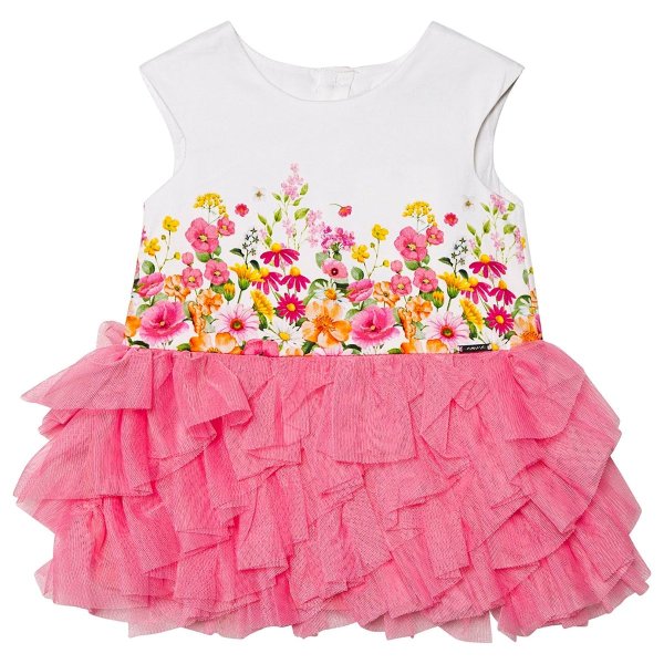 Floral Print & Pink Tulle Dress | AlexandAlexa