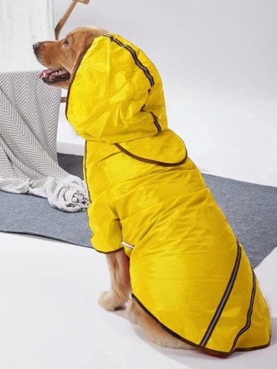 黄色反光宠物雨衣