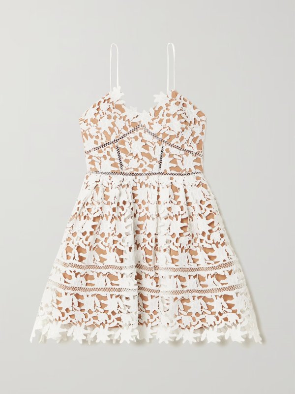 Guipure lace mini dress