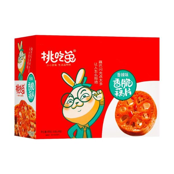 挑吃兔 香脆藕片 20包 香辣味 600g
