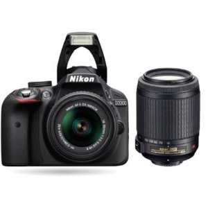 (Factory Refurbished) Nikon D3300 24.2MP DSLR with 18-55mm VR II+ 55-200mm VR  Lens