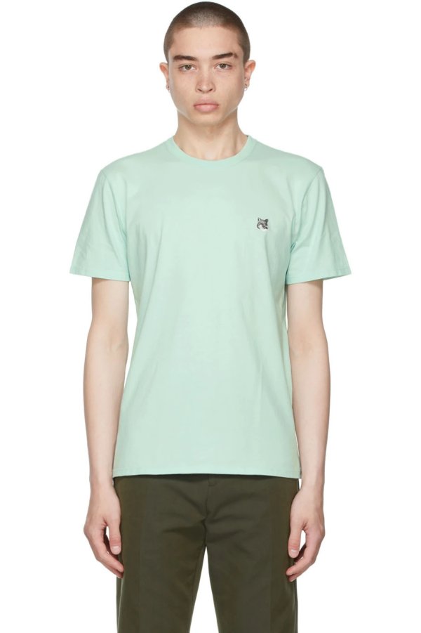 Green & Grey Fox Head Patch Classic T-Shirt