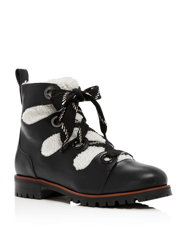 Women's Bei Shearling Lace Up Ankle Booties