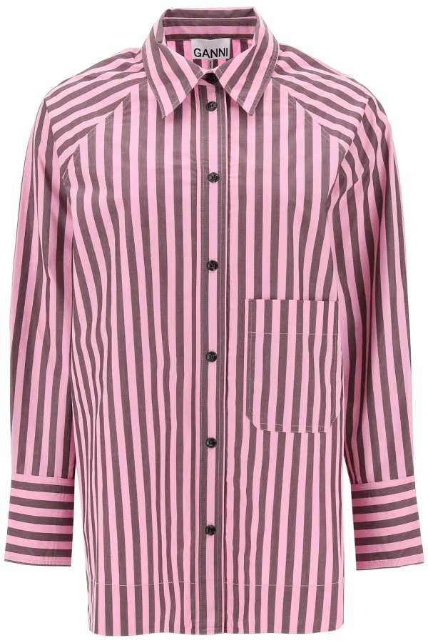 oversize striped shirt in organic cotton